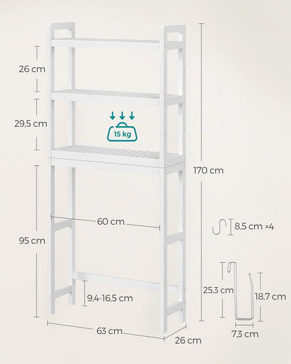 Étagère de rangement sans perçage — salle de bain & buanderie