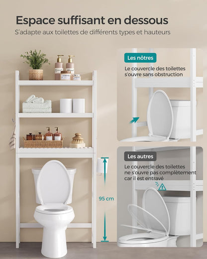 Étagère de rangement sans perçage — salle de bain & buanderie