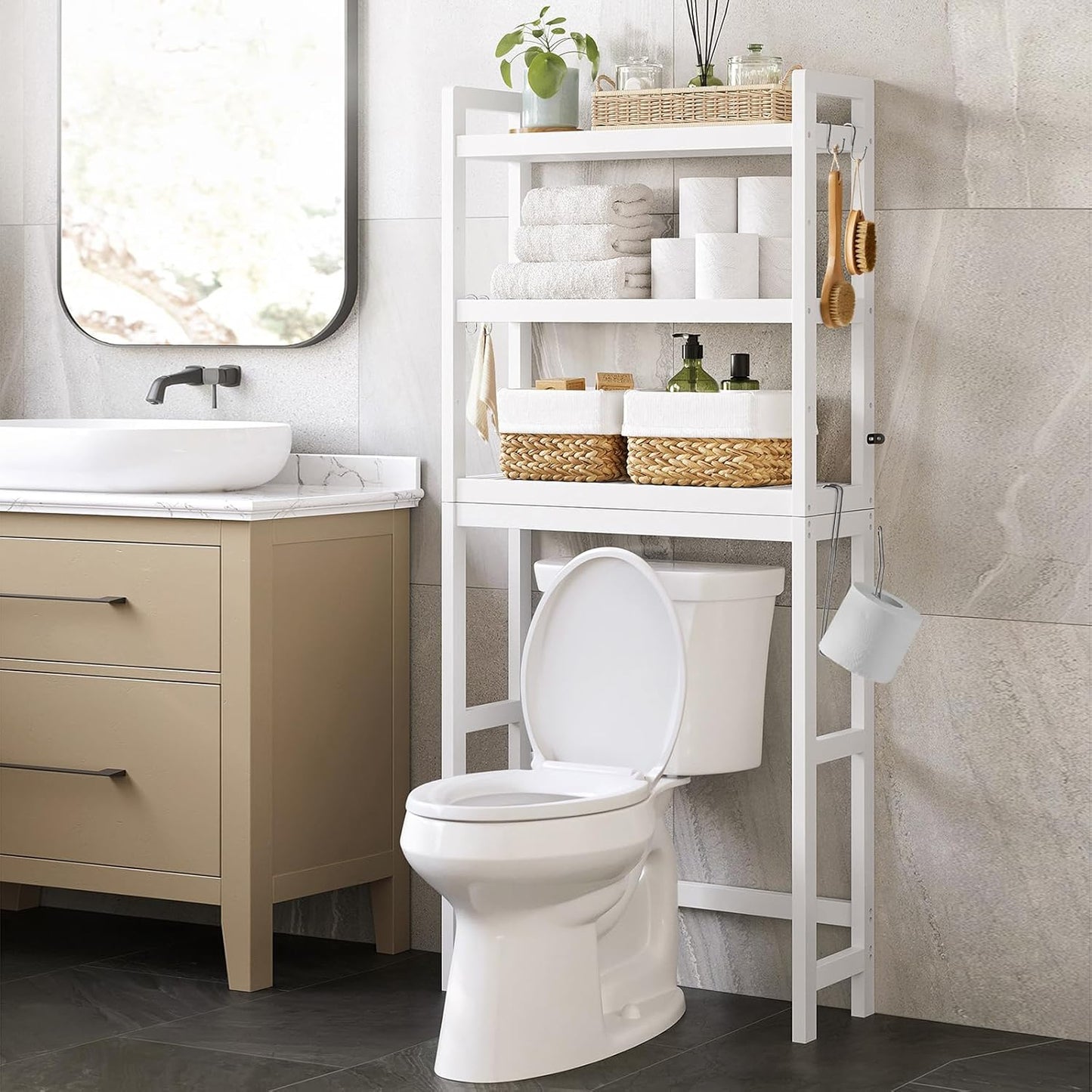 Étagère de rangement sans perçage — salle de bain & buanderie